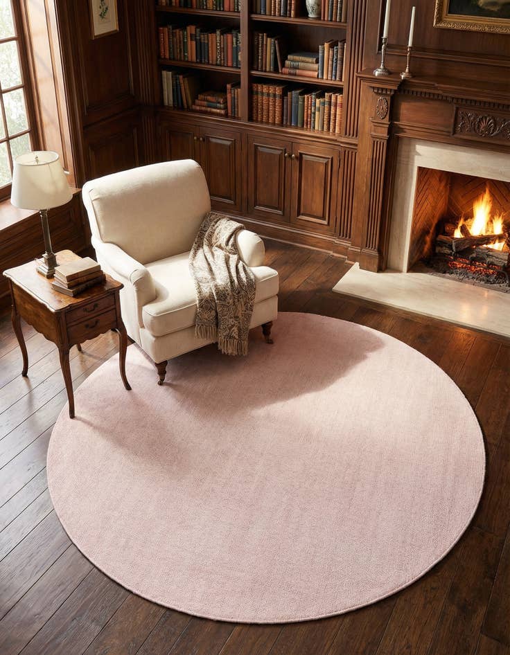 Detail image of 6' 11 x 6' 11 Hand Woven Jill Zarin English Manor Farmhouse Wool Round Rug