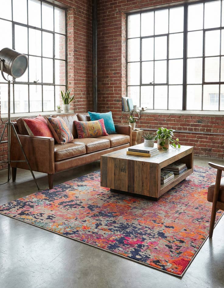 Detail image of 5' 3 x 8'  Washable Vivid Rug