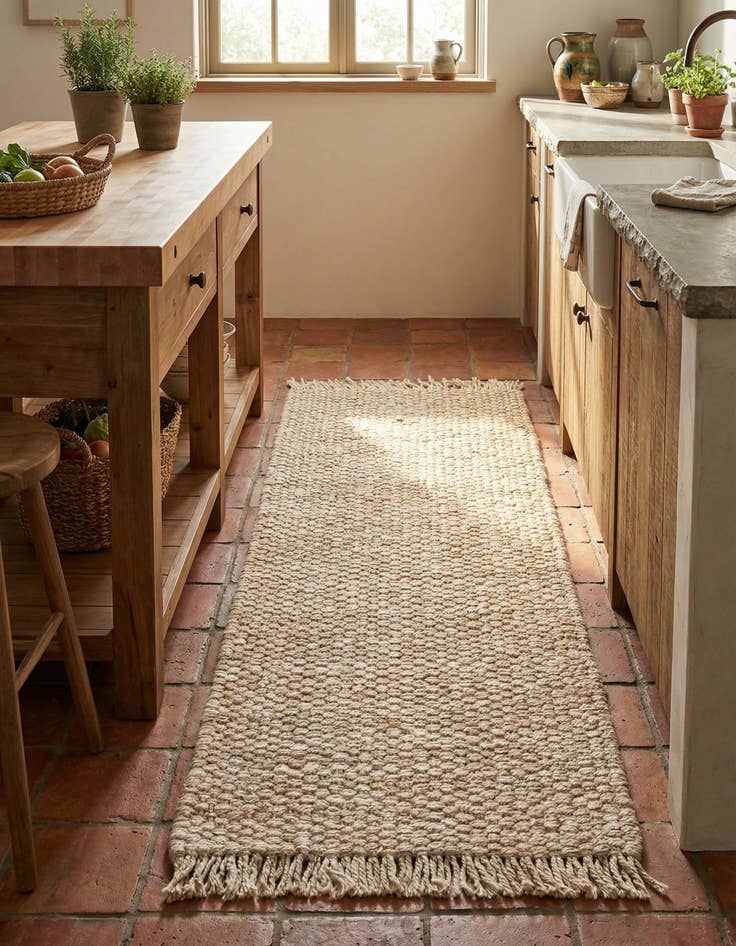 Detail image of 2' x 5' 1  Hand Woven Chunky Jute Runner Rug