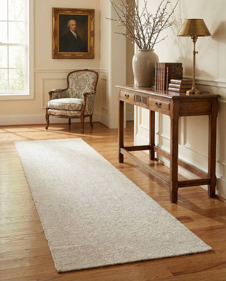 Detail image of 2' x 9' 10 Hand Woven Jill Zarin English Manor Farmhouse Wool Runner Rug
