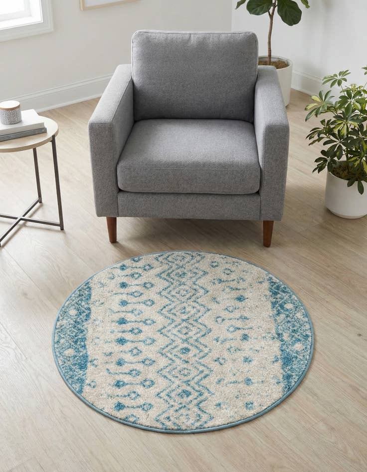 Detail image of 3' x 3' Moroccan Trellis Round Rug