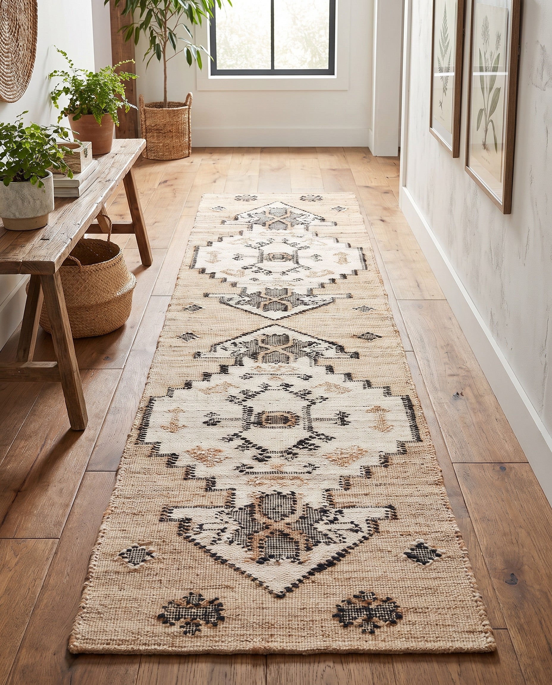 2' 7 x 12' Hand Woven Kala Handwoven Jute Runner Rug
