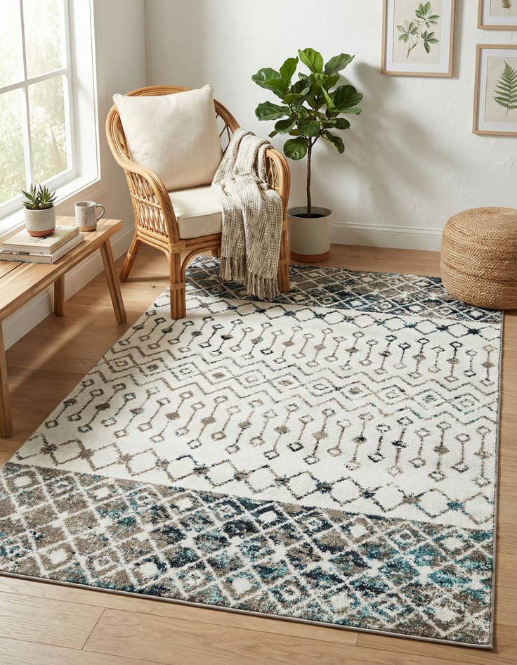 Detail image of 4' x 6' Moroccan Trellis Rug