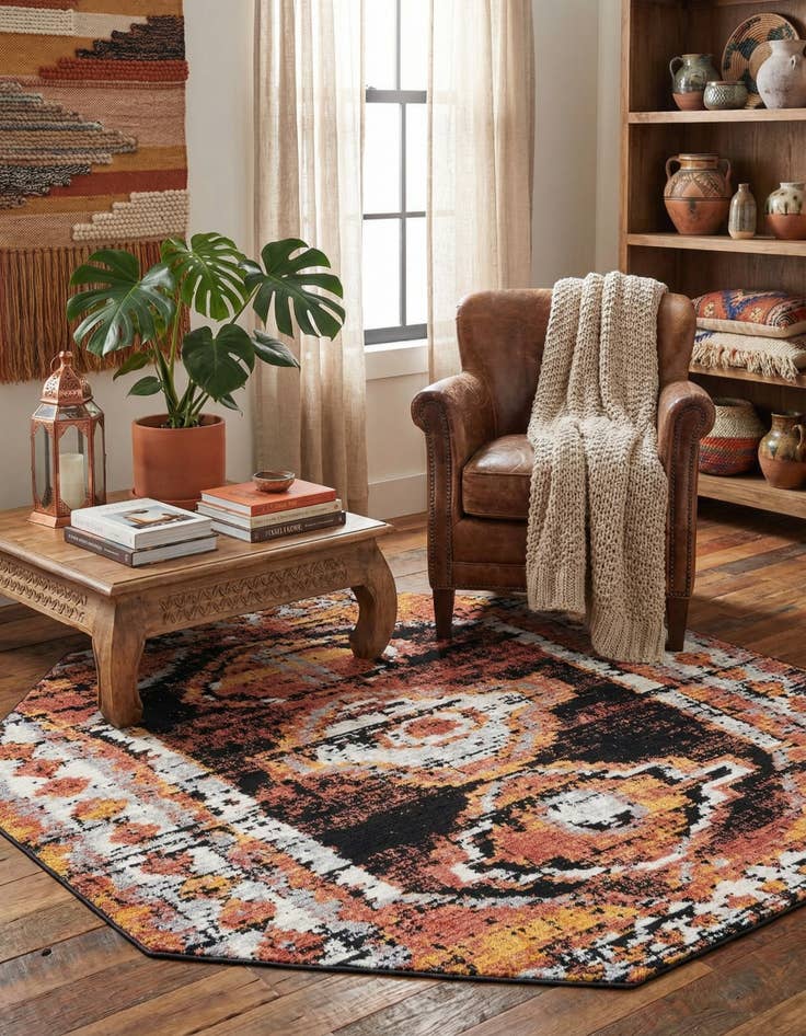 Detail image of  7' 10 x 7' 10 Tagine Octagon Rug