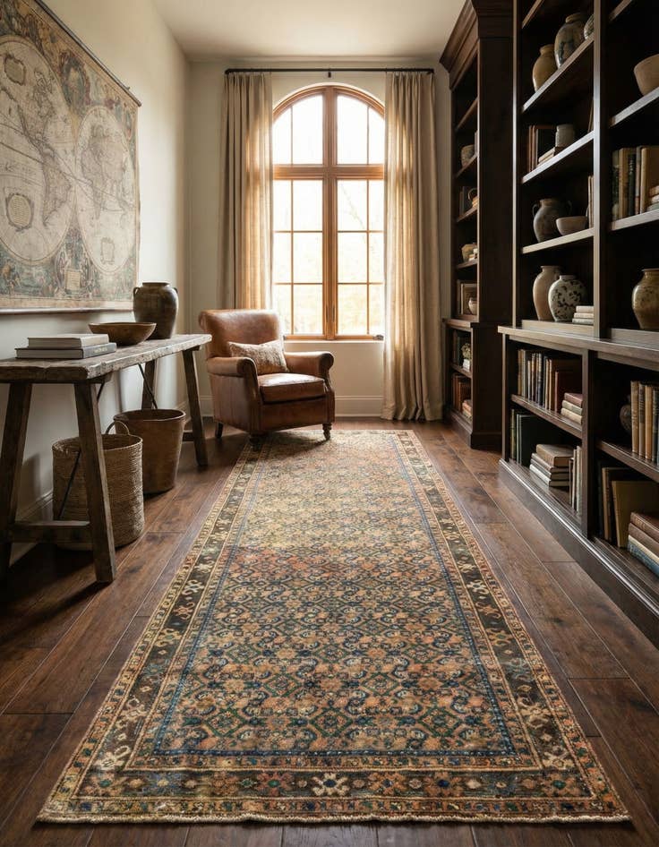 Detail image of 3' 6 x 10' 2 Hamedan Runner Rug