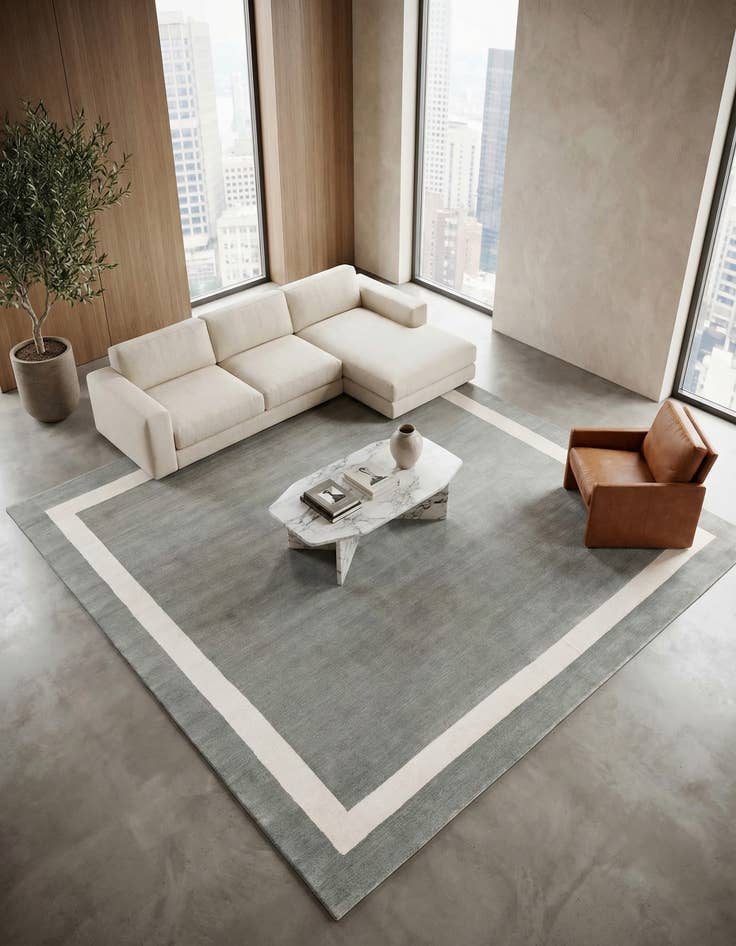 Detail image of 10' x 10' Jill Zarin Border Wool Square Rug