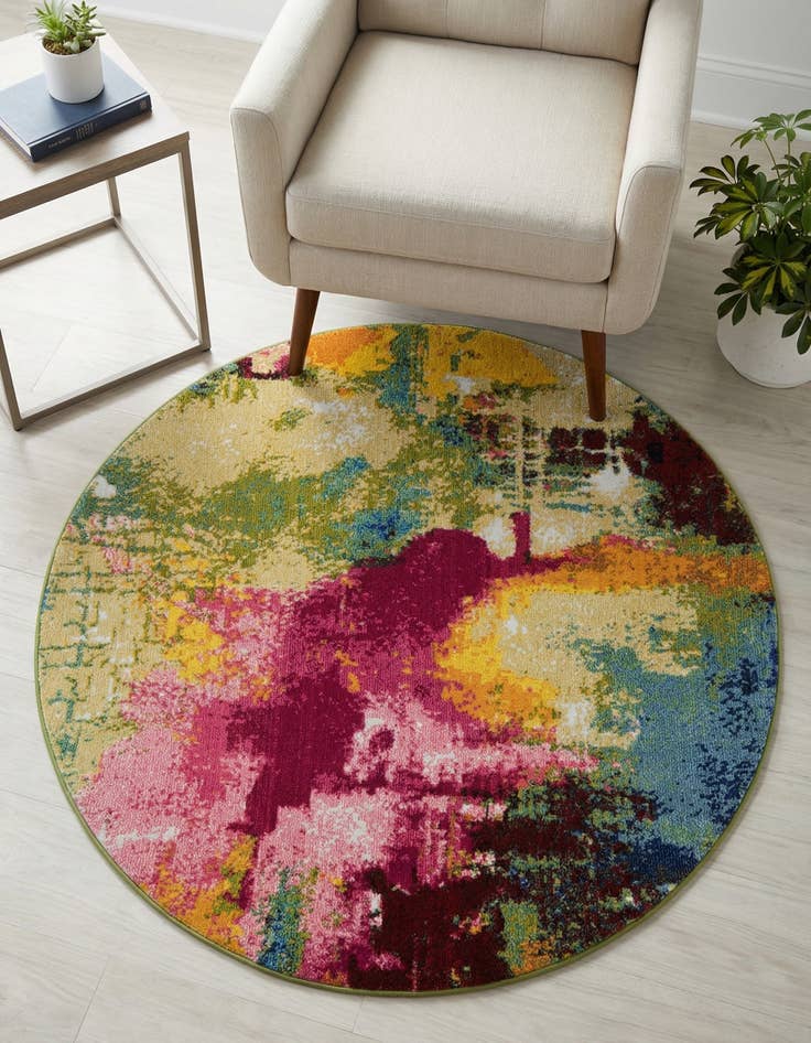 Detail image of 3' 3 x 3' 3  Washable Casablanca Round Rug