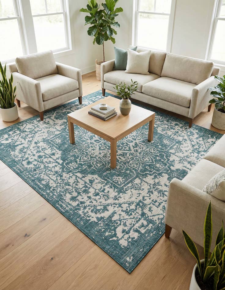 Detail image of 7' 10 x 7' 10 Washable Jill Zarin Dubai Indoor / Outdoor Square Rug