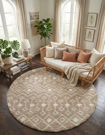 10' x 10' Moroccan Trellis Shag Round Rug
