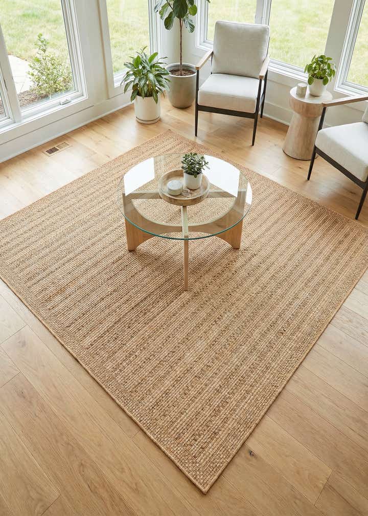 6' x 6' Easy-Clean Border Indoor / Outdoor Square Rug