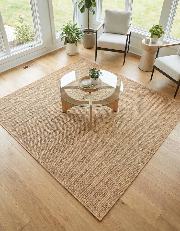 Detail image of 6' x 6'  Washable Border Indoor / Outdoor Square Rug