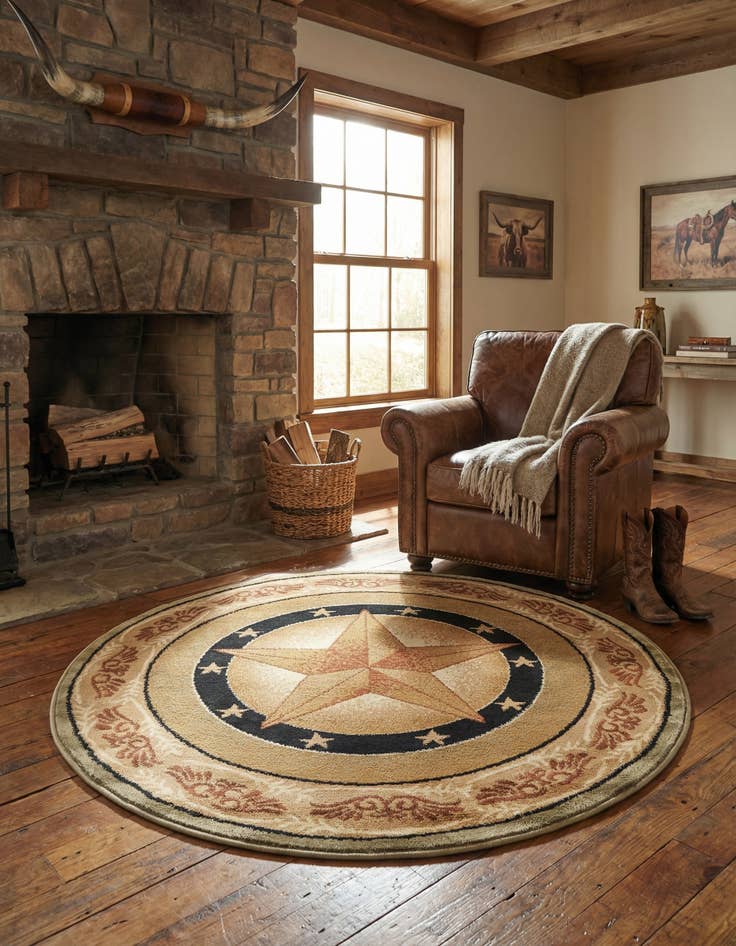 Detail image of 4' x 4' Pioneer Round Rug