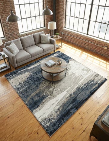 Blue Oslo Square Rug