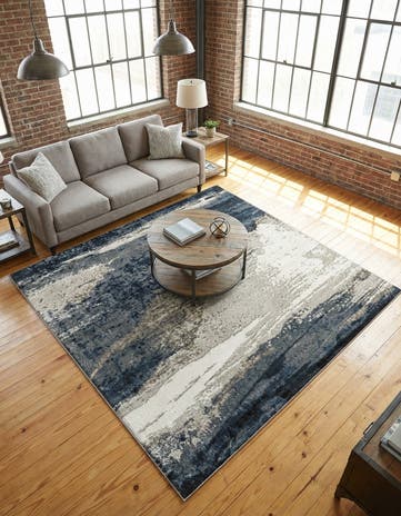 Blue Oslo Square Rug