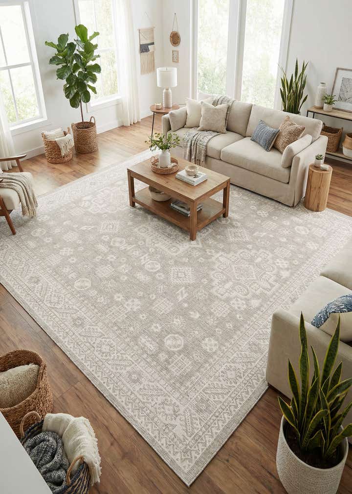 10' x 10' Easy-Clean Aztec Indoor / Outdoor Square Rug