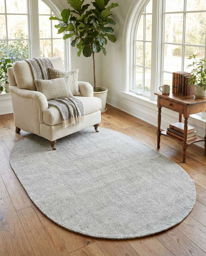 4' 1 x 6' 1 Hand Woven Jill Zarin English Manor Wool Oval Rug