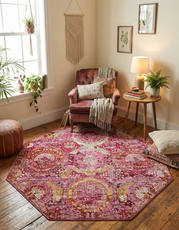 Detail image of 5' 3 x 5' 3 Havana Octagon Rug