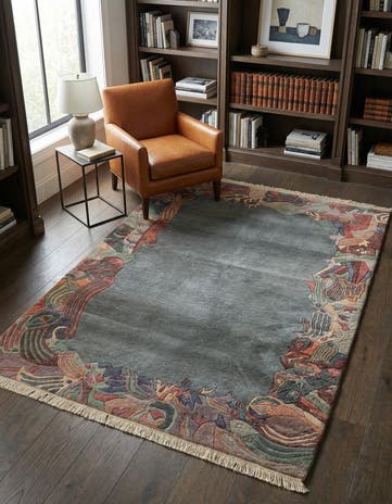 4' 3 x 5' 10 Hand Knotted Tibet Wool Rug