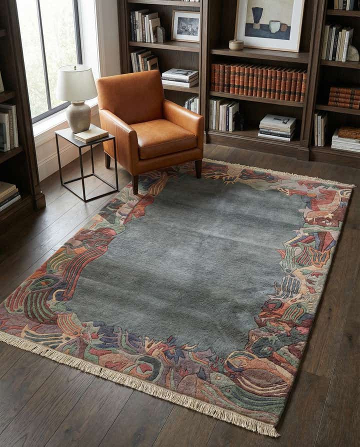 4' 3 x 5' 10 Hand Knotted Tibet Wool Rug