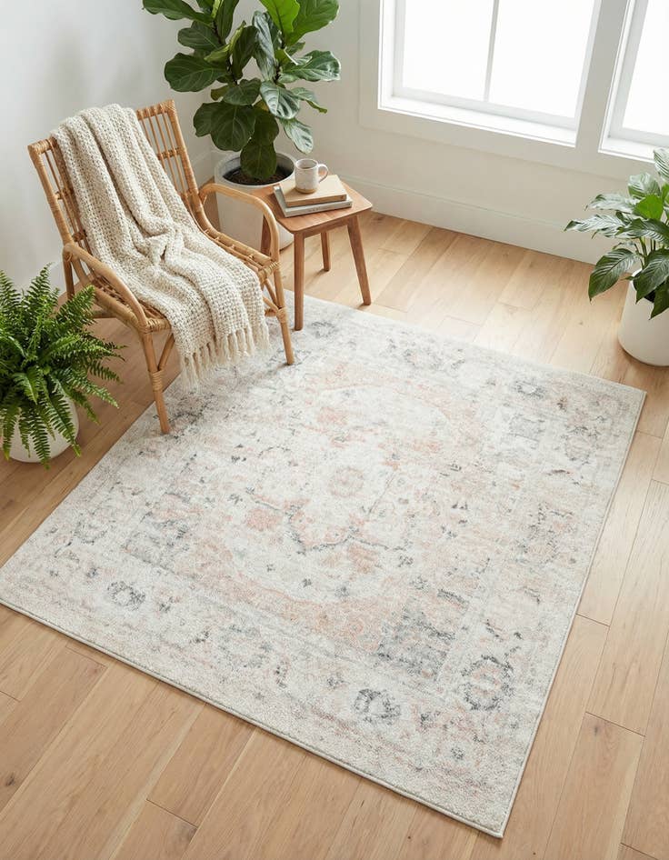 Detail image of 5' 3 x 5' 3 Madeline Vintage Square Rug