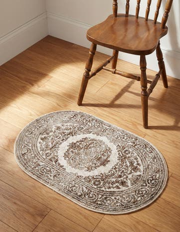 Chocolate Brown Hermitage Oval Rug