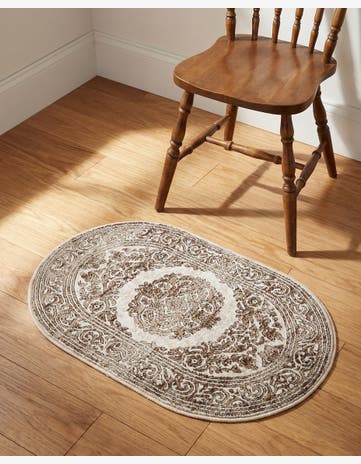Chocolate Brown Hermitage Oval Rug