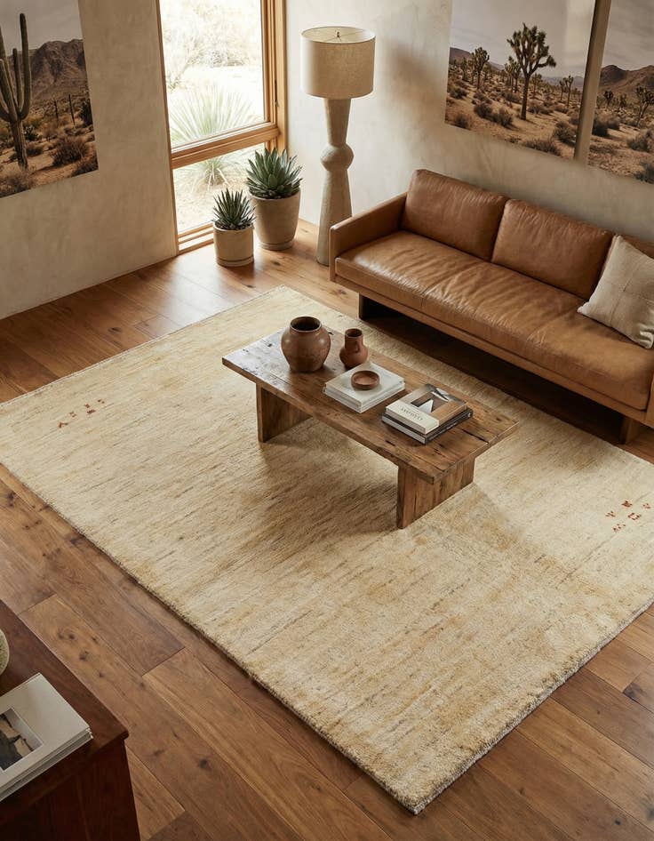 Detail image of 4' 10 x 6' 9 Hand Knotted Gabbeh Shouli Persian Wool Rug