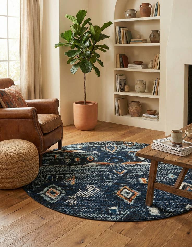 Detail image of 7' x 7' Morocco Round Rug