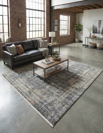 Fume Gray Santiago Square Rug