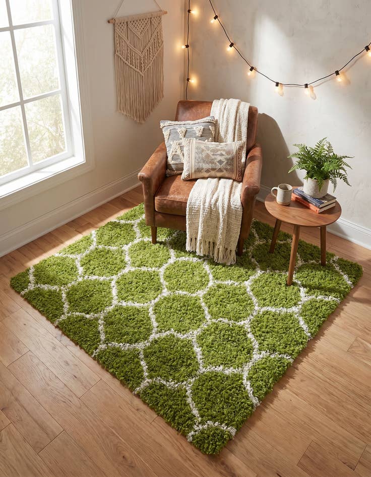 Detail image of 5' 3 x 5' 3 Trellis Shag Square Rug