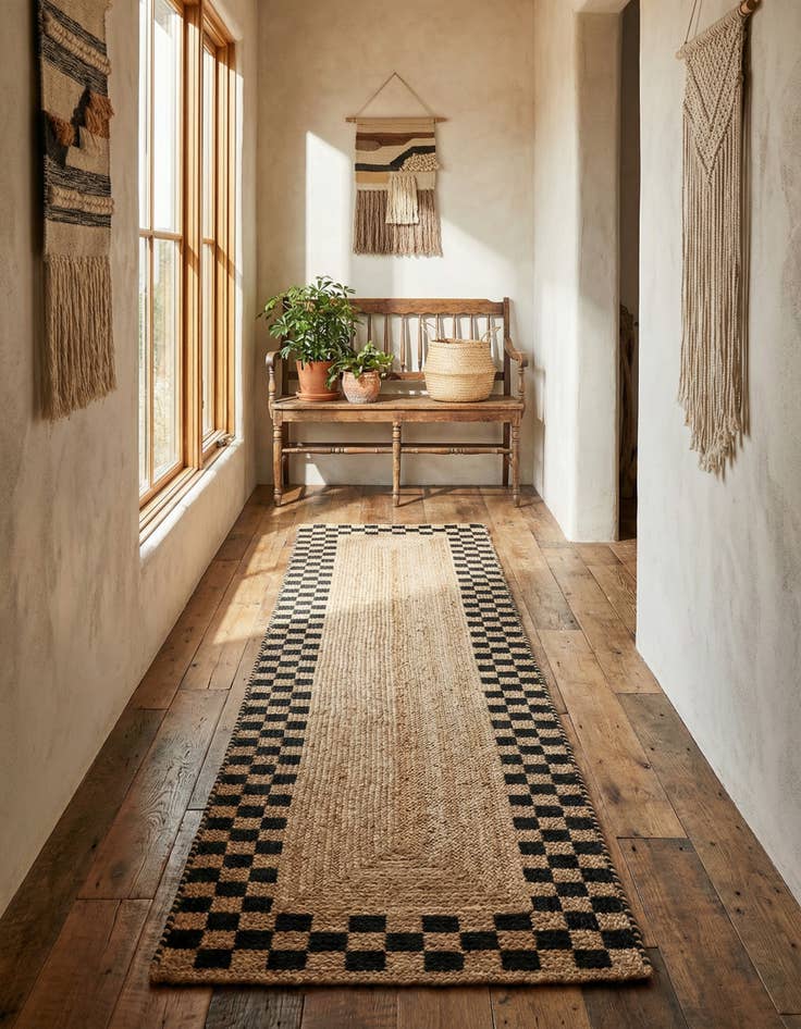 Detail image of 2' 7 x 8' Hand Woven Laurel Handwoven Jute Runner Rug