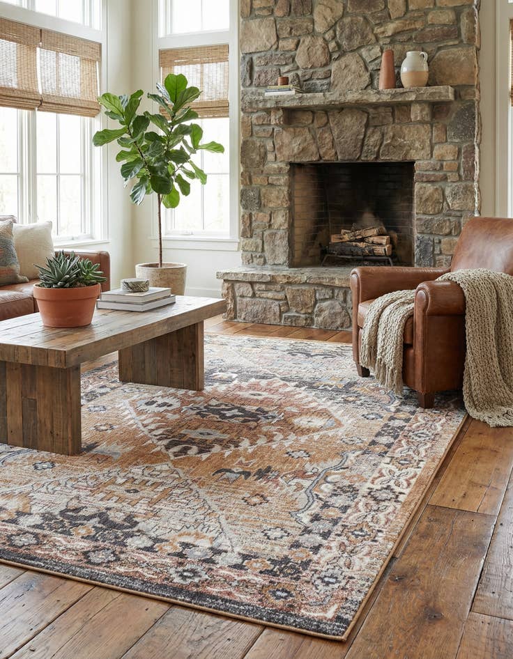 Detail image of 5' 3 x 8' Eco Southwestern Rug