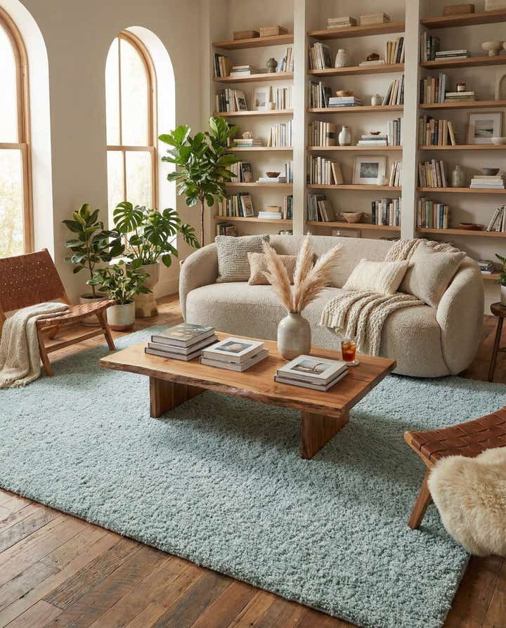 8' x 11' Soft Solid Shag Rug