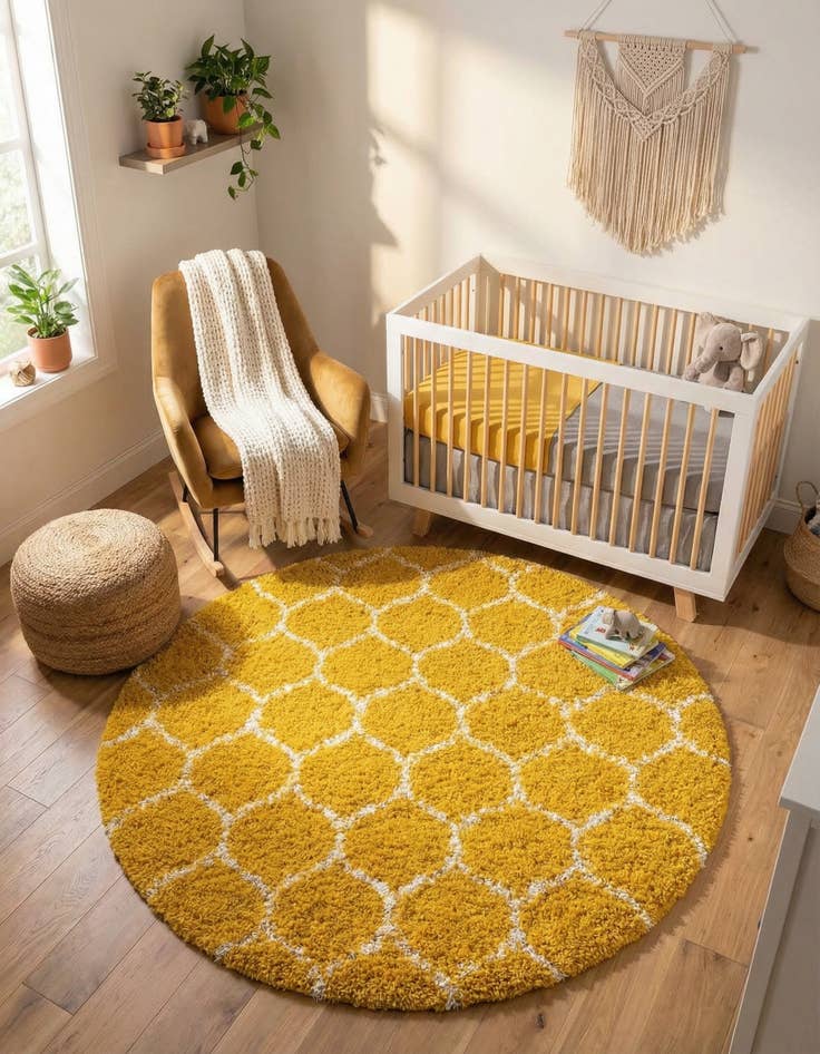 Detail image of 5' 3 x 5' 3 Trellis Shag Round Rug