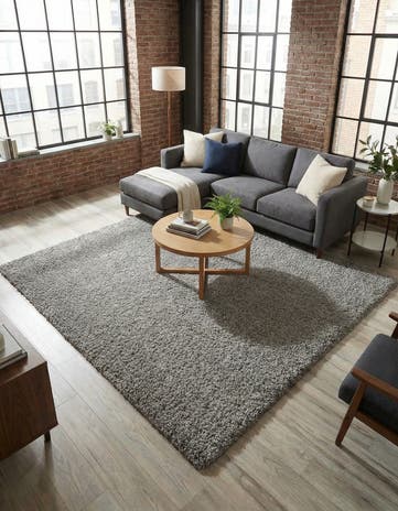 7' 10 x 7' 10 Solid Shag Square Rug