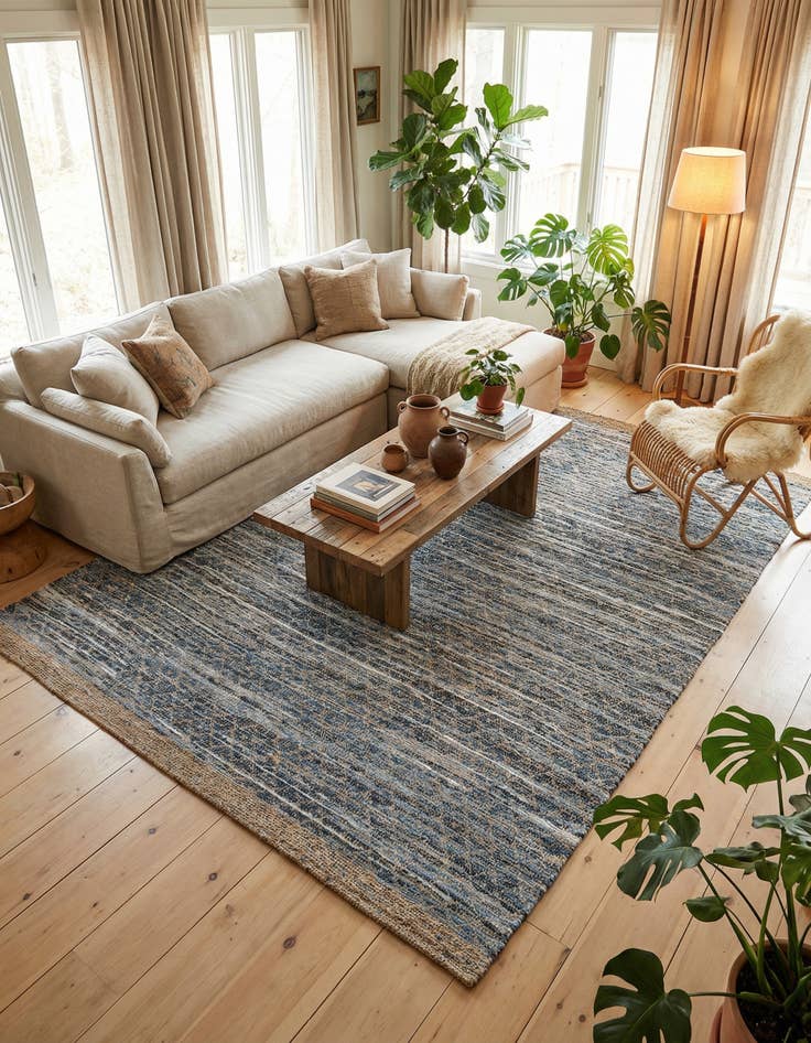 Detail image of 10' x 14' 1 Hand Woven Chindi Trellis Rug