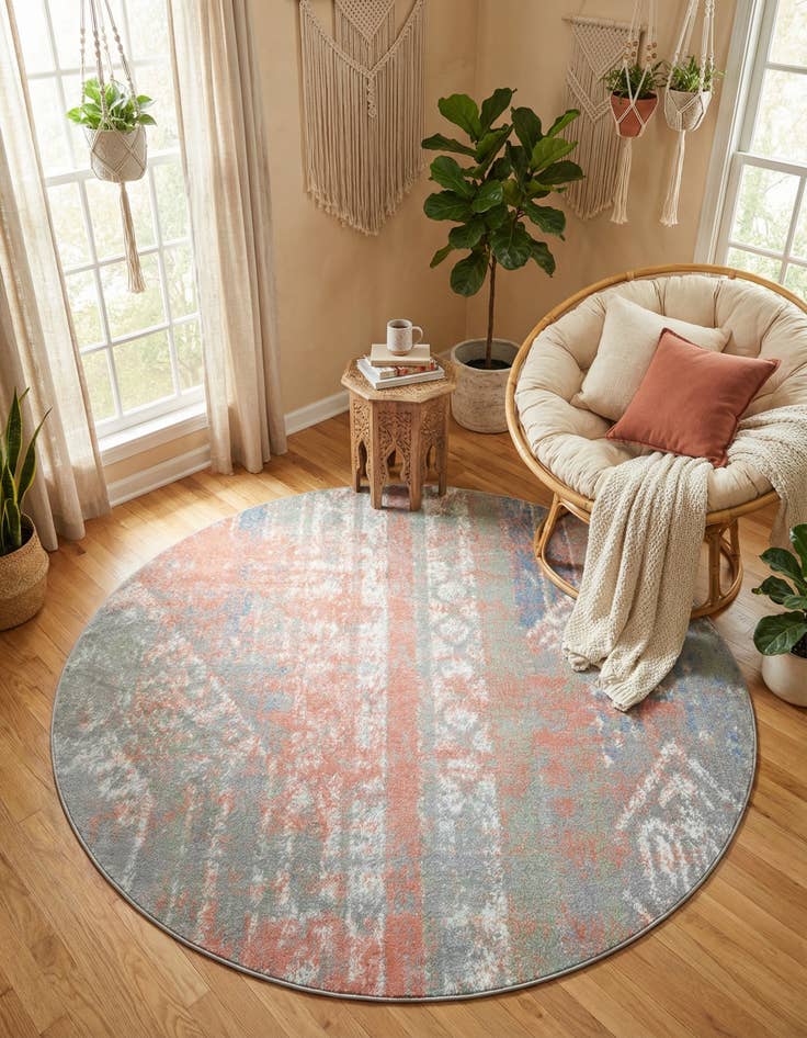 Detail image of 7' 10 x 7' 10 Kamala Washable Round Rug