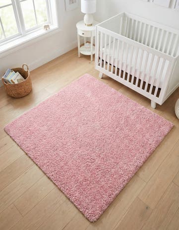5' x 5' Soft Solid Shag Square Rug