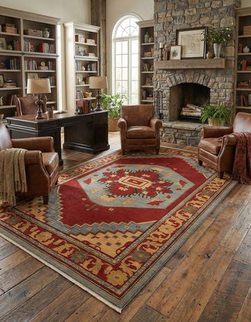 Light Blue Serapi Rug