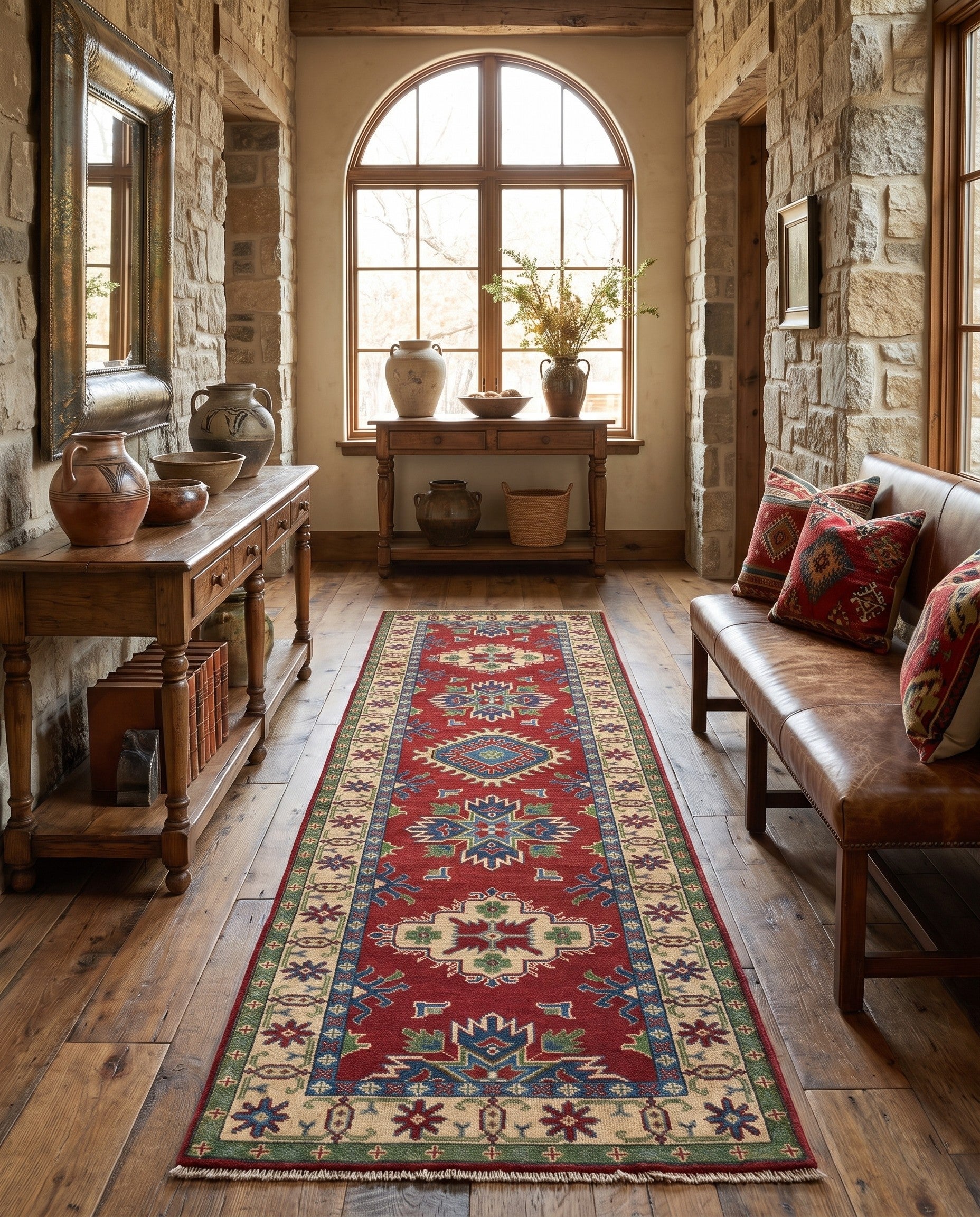 Detail image 3 of 12: 2' 9 x 9' 9 Hand Knotted Kazak Runner Rug