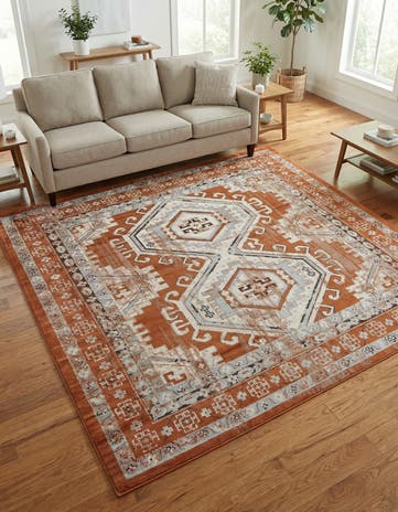 Terracotta Charlotte Square Rug