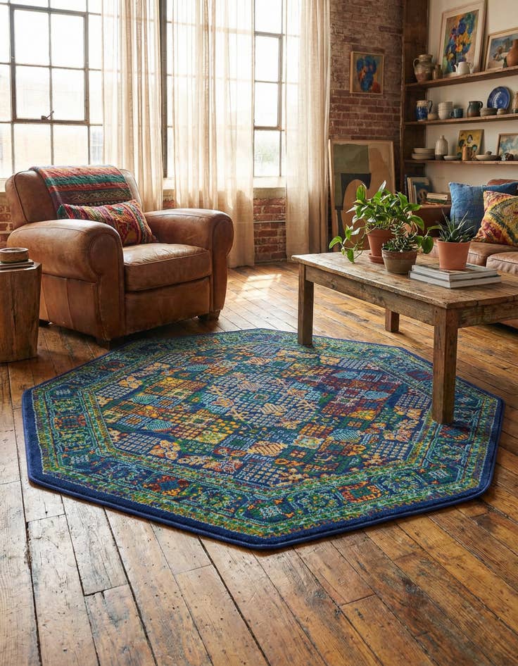 Detail image of 5' 3 x 5' 3 Calypso Octagon Rug