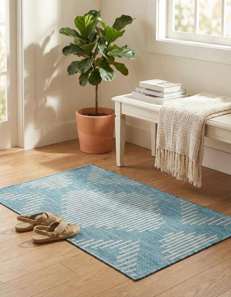 Detail image of 2' x 3' Easy-Clean Modern Indoor / Outdoor Rug
