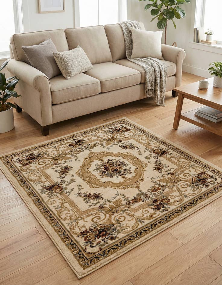 Detail image of 4' x 4' Classic Aubusson Square Rug