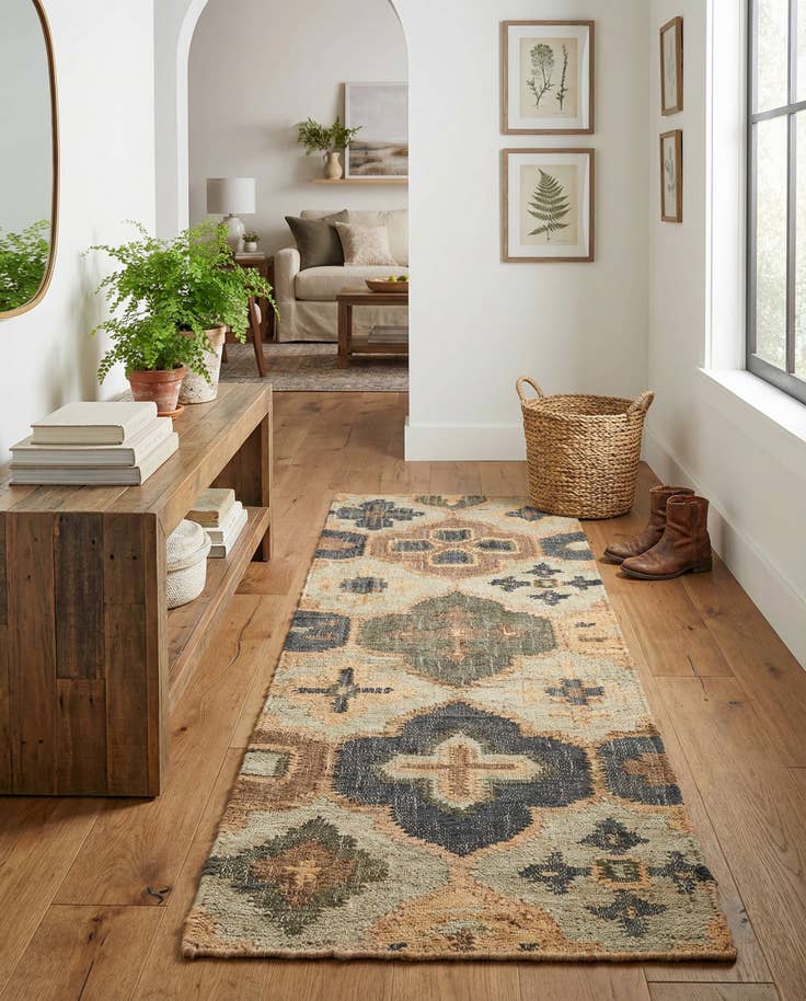 Detail image of 2' x 6' 1 Hand Woven Kala Handwoven Jute Runner Rug