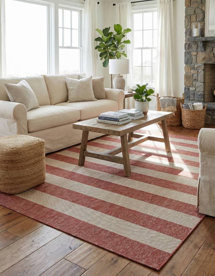 Detail image of 7' 10 x 10' Washable Ribbon Indoor / Outdoor Rug