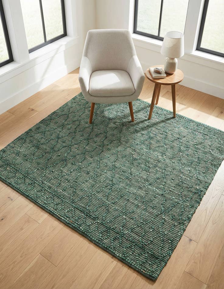 Detail image of 5' 3 x 5' 3 Hand Woven Larsa Jute Square Rug