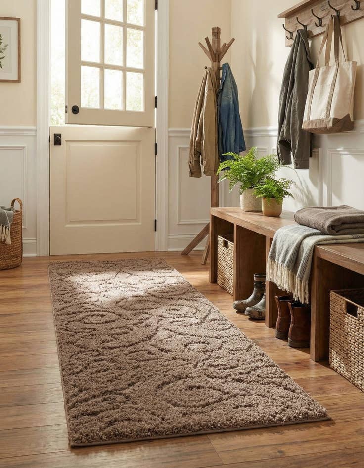 Detail image of 2' x 6' 7 Botanical Shag Runner Rug