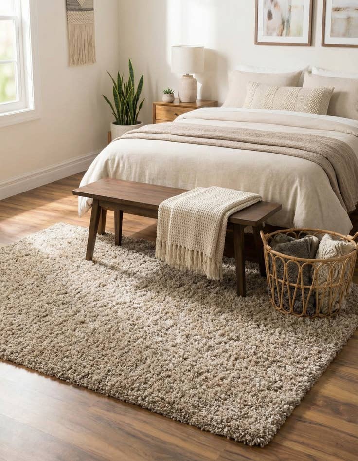 Detail image of  4' x 6' Solid Shag Rug