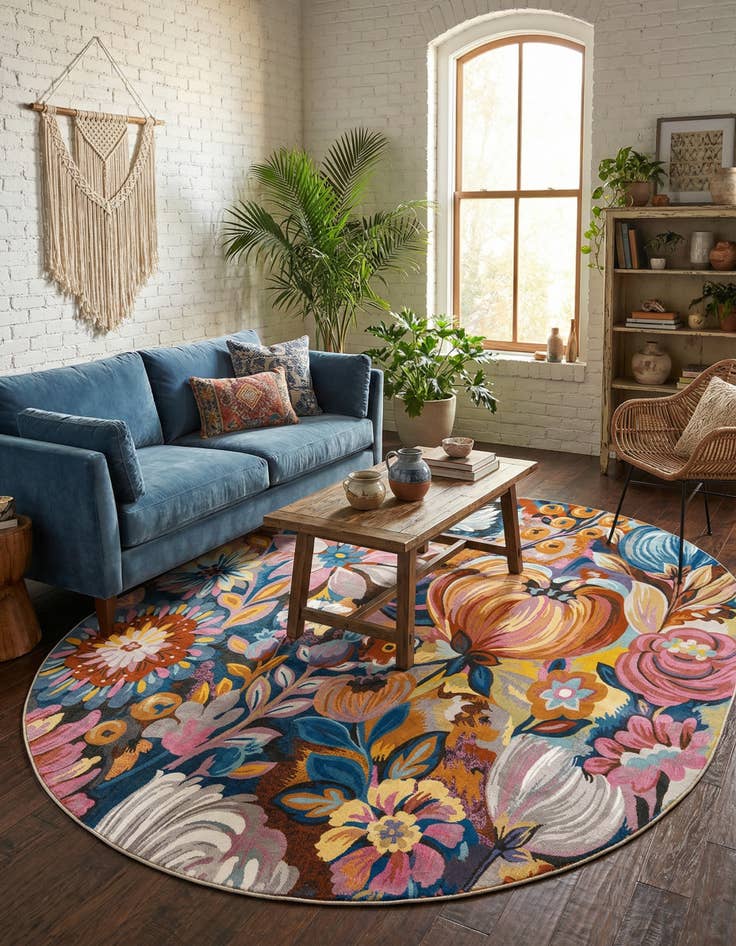 Detail image of  7' 10 x 10' Blossom Oval Rug